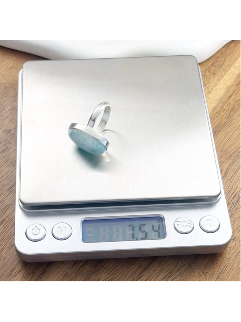 Sterling Silver Genuine Larimar Ring Size 8.25 8 1/4 925 Southwest New - Picture 9 of 9